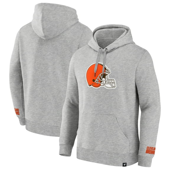 Men's Fanatics Heather Gray Cleveland Browns Legacy Fleece Pullover Hoodie