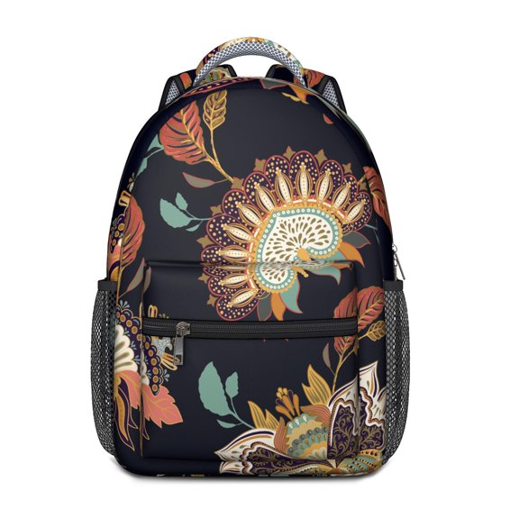 Paisley Waterproof School Backpack with Ergonomic Spinal Support - Vintage Boho Design Bookbag for Teens & College Students