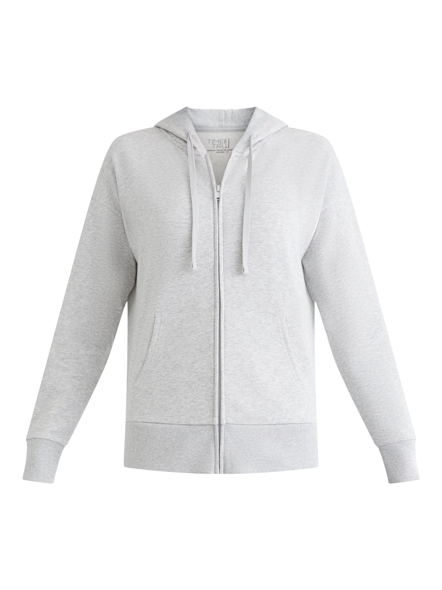 Time and Tru Women's and Women’s Plus Zip Front Fleece Hoodie Jacket, Sizes XS-4X