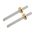 thumbnail image 4 of Uxcell 3.94''x0.08''x0.08'' Screw Rod with Copper Nut for 3D Printer  Stainless Steel Silver Tone 2pcs, 4 of 5