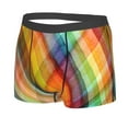 thumbnail image 2 of Kll Abstract Watercolors Tartan Men'S Cotton Boxer Briefs Underwear-Small, 2 of 9