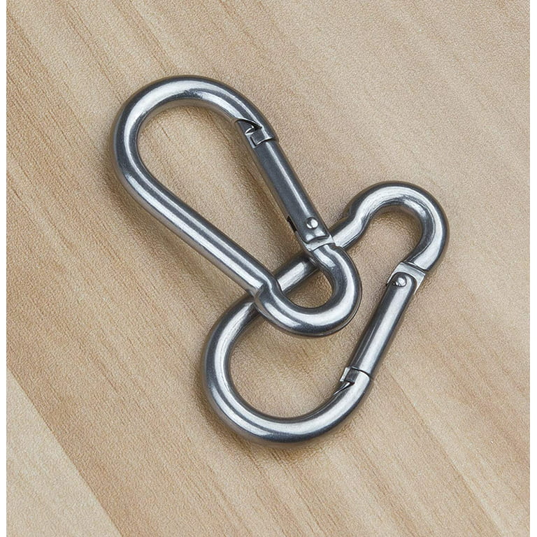 8 Pack 3 Inch Spring Snap Hook Stainless Steel 304 Carabiner Clips Heavy  Duty Quick Link Hook for Outdoor Camping Hiking Hammock Swing (M8 x 80mm) 