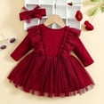 thumbnail image 4 of KidsGirls Christmas Dress Crew Neck Long Sleeve Dress Winter Outfits Girls Outfits 6t Dresses for Girls 2-3 Years, 4 of 7
