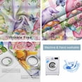 thumbnail image 2 of Watercolor Floral Gnomes Blackout Curtains for Bedroom, Spring Flowers Butterflies Grid Thermal Insulated Kitchen Drapes with Grommets, Light Blocking Window Treatment, 2 Panels 42" x 84", 2 of 7
