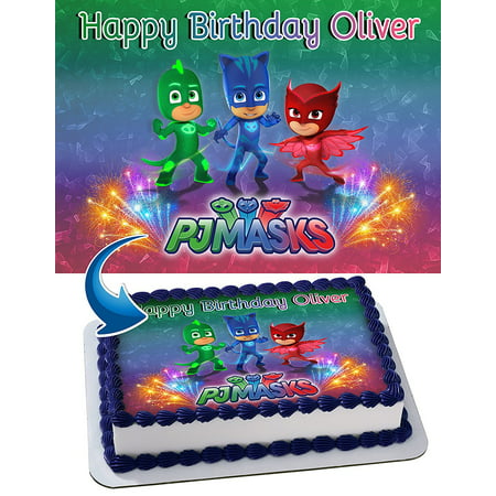 PJ Mask Edible Cake Image Personalized Toppers Icing Sugar Paper A4 Sheet Edible Frosting Photo Cake Topper 1/4