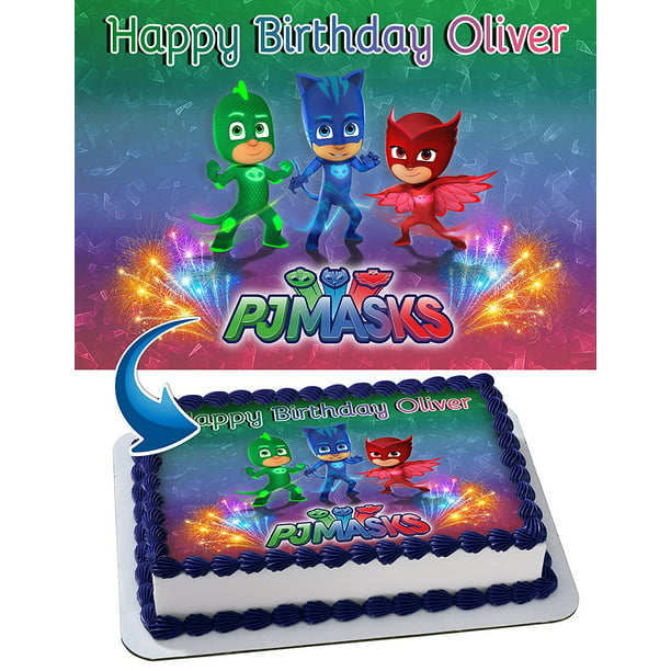PJ Mask Edible Cake Image Personalized Toppers Icing Sugar