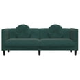thumbnail image 3 of vidaXL Sofa with Cushions 3-Seater Dark Green Velvet, 3 of 8