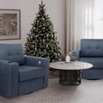 thumbnail image 2 of Tabaray Swivel Accent Chair, Recliner Armchair, Modern Round Barrel Chair with Storage Pocket, Single Sofa with Cup Holder and Cushion for Living Room, Bedroom, Guest Room, Office, 2 of 9