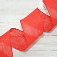 thumbnail image 2 of Burlap Wired Ribbon 2.5"X10yd-Red, 2 of 2
