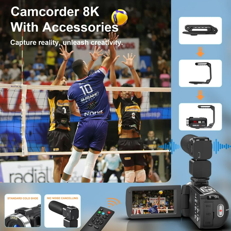 MARVUR 5K Professional Handheld Video Camera Camcorder 64MP 18X