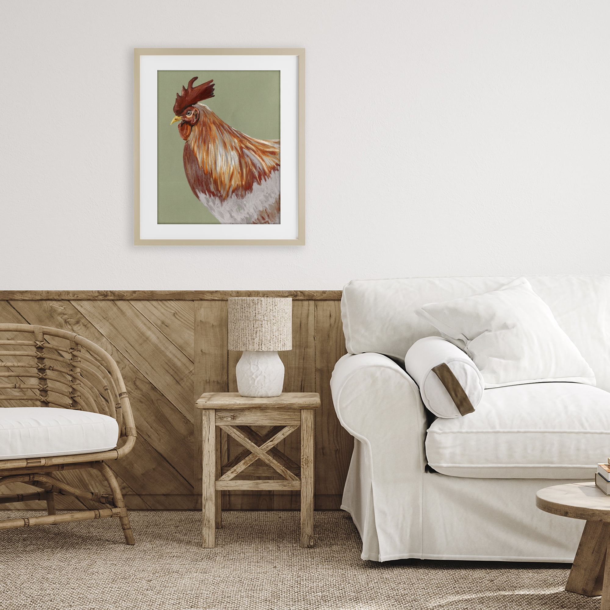 Stupell Industries Gallant Rooster Portrait Birch Framed Print Under Glass, design by Andy Beauchamp