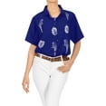 thumbnail image 2 of HAPPY BAY Women's Casual Solid Hawaiian Short Sleeve Blouse Shirt T-Shirt Blouses Button Up Dress Tee Shirts Tops for Women XL Lapis, Parrot, 2 of 5