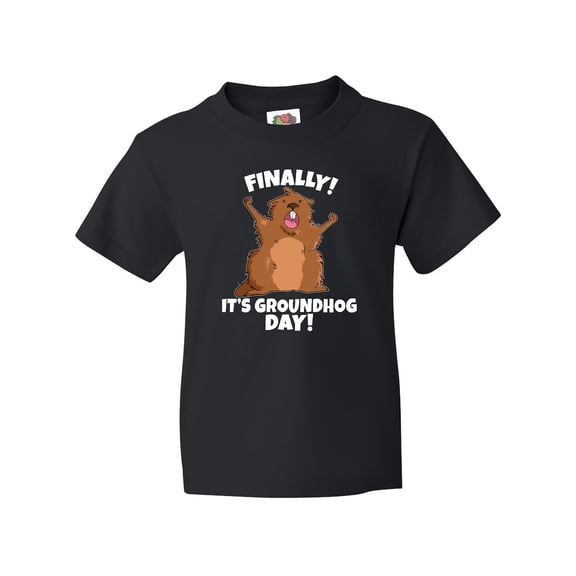 Inktastic Finally it's Groundhog Day Youth T-Shirt