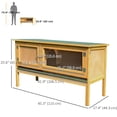 thumbnail image 3 of PawHut Wooden Rabbit Hutch, Indoor Outdoor Bunny Cage with Tray, 3 of 10