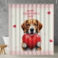 thumbnail image 2 of Happy Valentine's Day Beagle Brings Love Heart Shower Curtain Beagles Dog Lover Gifts Idea Waterproof Bathroom Bathtub Curtain - 02028, 2 of 5