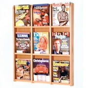 Wooden Mallet 9 Magazine Oak and Acrylic wall Display with Light Oak