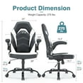 thumbnail image 5 of CONCETTA Ergonomic Gaming Chair with Lumbar Support and Flip-up Armrests, Adjustable Swivel Rolling Chair with Rocking Function for Adults, Black and White, 5 of 8