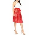 thumbnail image 4 of Women's Vintage Casual A-Line Printed High Waist Bow Tie Belted Knee-Length Midi Skirt, 4 of 6