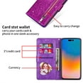thumbnail image 2 of for Google Pixel 9 Pro XL Bling Patent Leather Phone Case, Sparkly Shiny Glossy Folio Flip Cover Kickstand Wallet Zipper Pocket Pouch, Card Holder Cash Slot, Magnetic Closure, Wrist Strap, 2 of 8