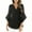 #1_Black, variant on Women's 3/4 Ruffle Sleeve Sparkly Sequin Tunic - Double-Layer Mesh V-Neck Dressy Casual Blouse, Retro Glitter Holiday Christmas Shirt