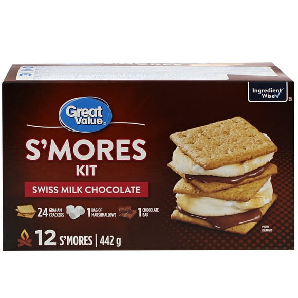 Great Value Swiss Milk Chocolate S’mores Kit, 442 g, Makes 12 S'mores