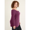 thumbnail image 3 of June + Vie Women's Plus Size Off-The-Shoulder Top, 3 of 3