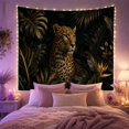 thumbnail image 2 of Potted Houseplants Shelves with Leopard Quarter Profile, Mystical Fantasy for Space Lovers, Wall Decor, Valentine'S Day Gift, Tapestry Wall Hanging for Dorm and Living Room, 2 of 7