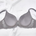 thumbnail image 5 of Gymayou Women Underwire Lace Push Up Bra French Floral Lace Edge Gathering Support Lingerie Adjustable Thin Strap Full Coverage Comfort Everyday Bra Coffee 80C, 5 of 9