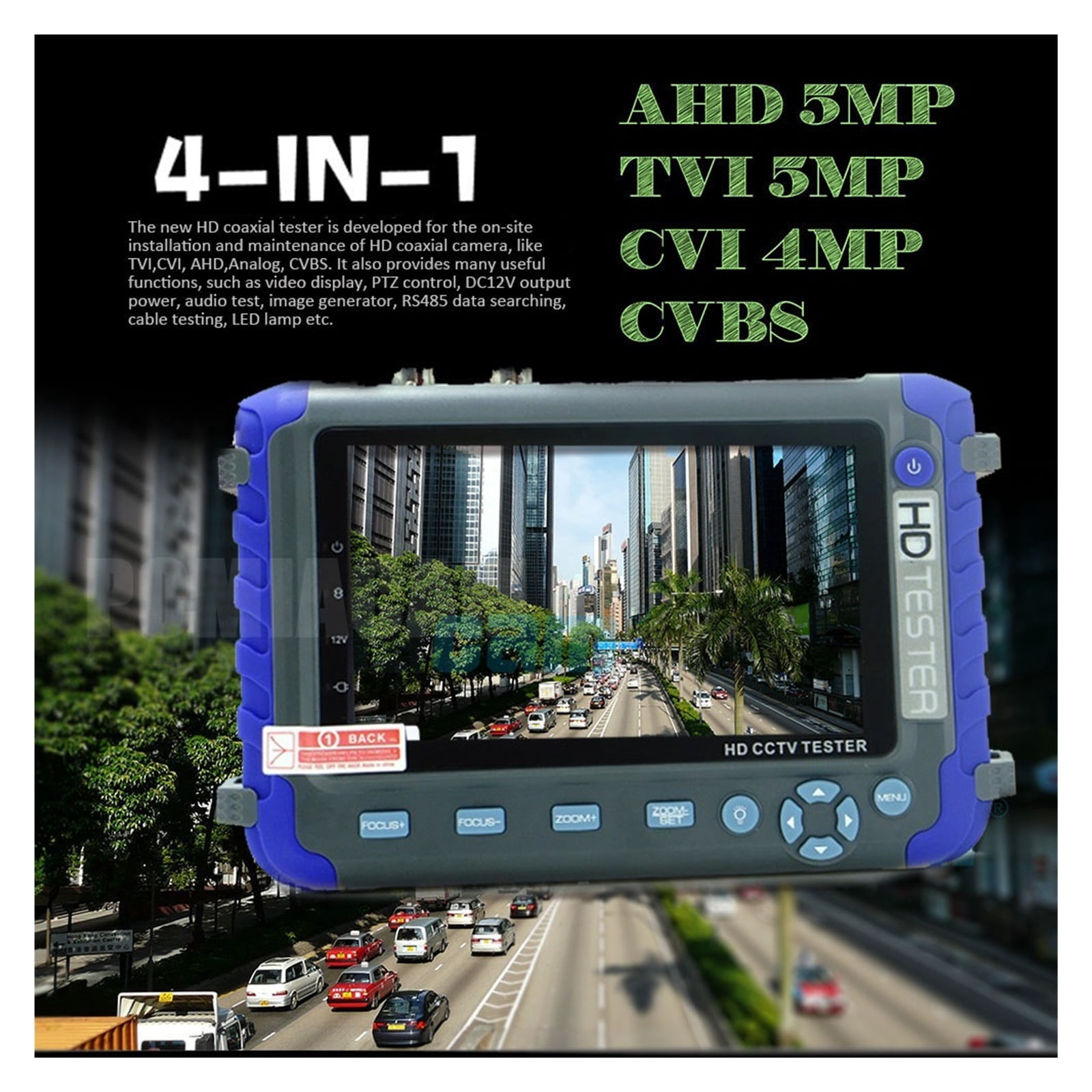8MP AHD TVI 8MP CVI CVBS IV8C 5" LCD CCTV Tester Monitor Multifunctional Professional Testing Camera Test Tool ,Full Features Tester