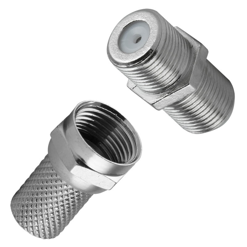 onn Twist-on Coax Connectors and Couplers, 4 Pack