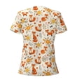 thumbnail image 4 of Naloa Flower Fox Print T-Shirts Short Sleeve V Neck Tees for Women Fashion Tops Trendy Lightweight Soft Casual Summer Outfits Clothes, 4 of 5