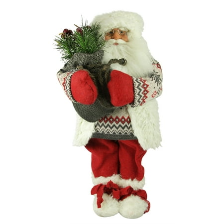 18" Red and White Nordic Santa Claus Christmas Tabletop Figurine