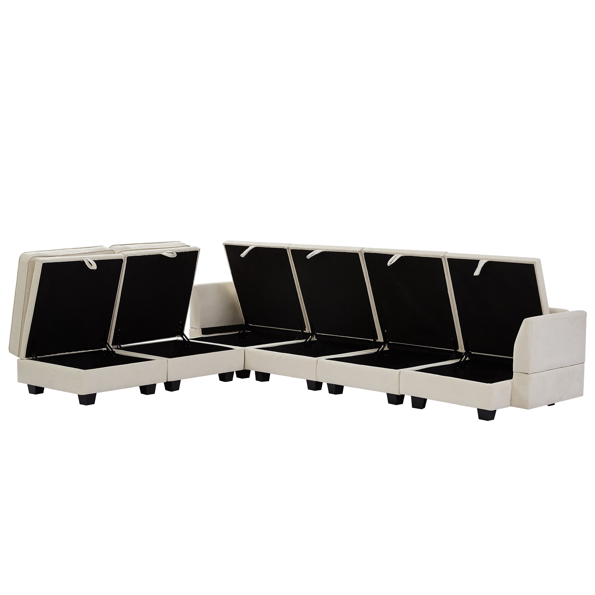 YYAo Modern Large U-Shape Modular Sectional Sofa, Reversible Sofa Bed with Storage Seat for Living Room, Beige YYAo Modern Large U-Shape Modular Sectional Sofa, Reversible Sofa Bed with Storage Seat for Living Room, Beige