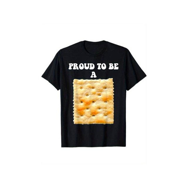versatile Proud to be a Cracker" Humorous T-Shirt - 100% Cotton, Black with Saltine Design
