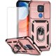 thumbnail image 1 of wonima11 for Moto G Play 2021, for Motorola GPlay XT2093 Case with Tempered Glass Screen Protector and Slide Camera Cover, Magnetic Ring Car Mount Holder Cover for Motorola Moto G Play 2021 Rose Gold, 1 of 1