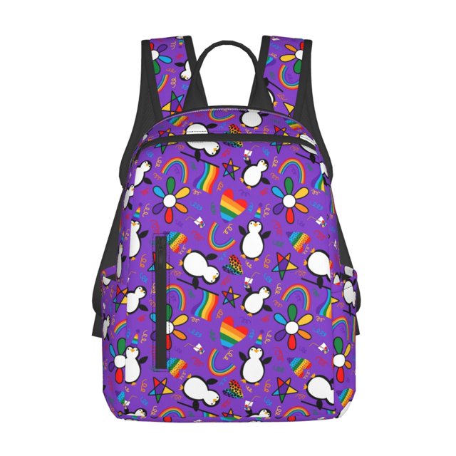 Balery Rainbow Lgbt Penguin Mochila ligera para hombre y mujer: duradera e impermeable, ideal para la escuela, el trabajo, viajes y uso diario.