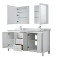thumbnail image 3 of Wyndham Collection Daria 72" Marble Top Wood Double Bathroom Vanity in White, 3 of 3