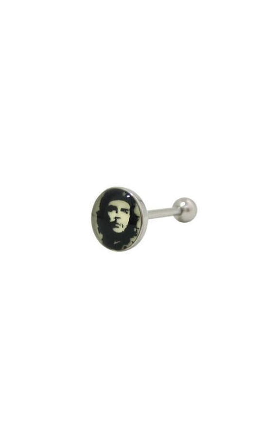 Barbell Tongue Ring with Che Guevara Logo 14g 5/8" 16mm