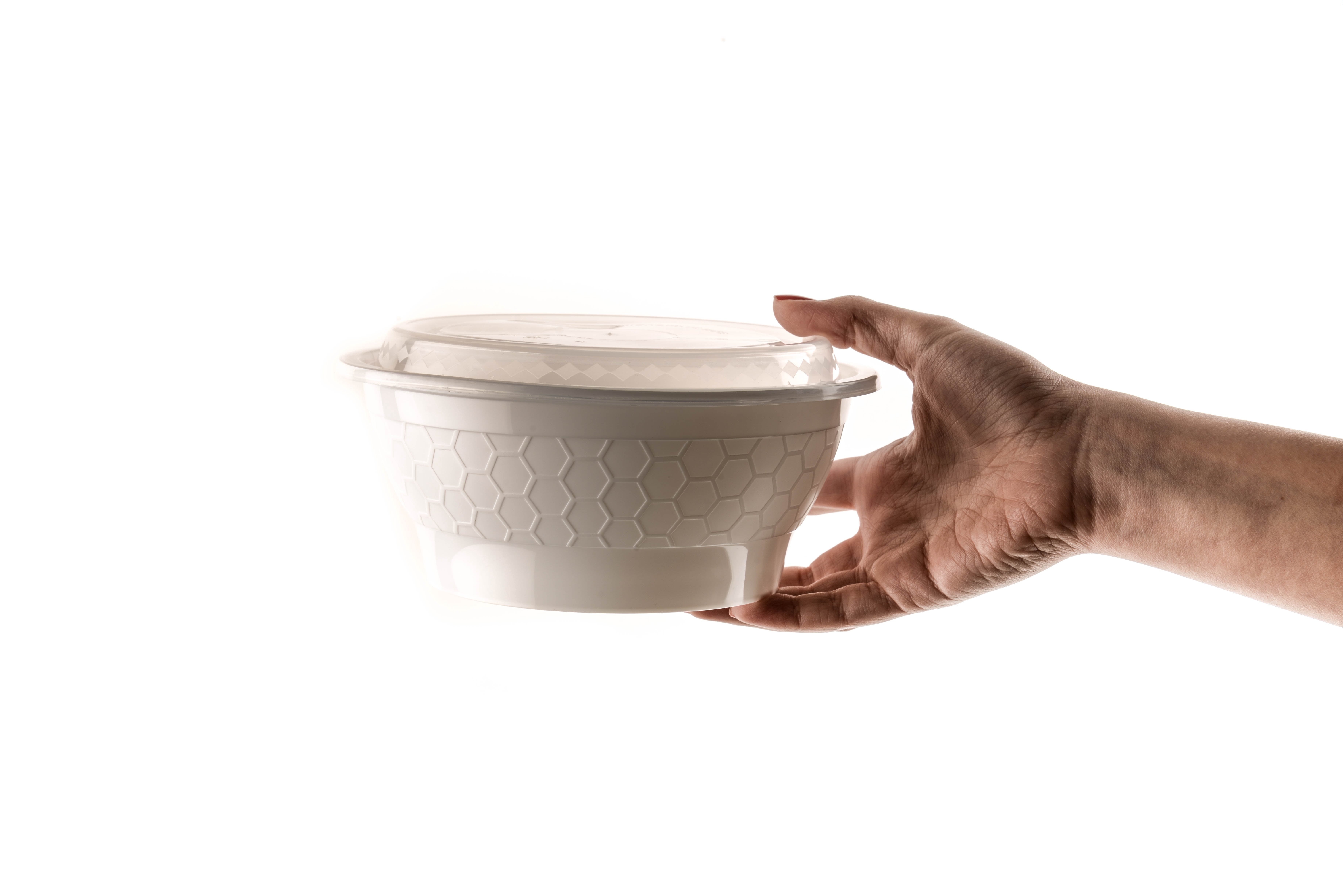 [50 Pack] 40 oz White Meal Prep Containers Round Bowls with Lids, Food Storage Bento Box, Microwavable, Premium Bowl, Stir Fry | Lunch Boxes | BPA Free | Freezer/Dishwasher Safe | Disposable