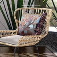 thumbnail image 3 of Amrita Sen Designs  26 x 26 in. Tree Oil Duo Broadcloth Indoor & Outdoor Zippered Pillow - Cream, Blue & Brown, 3 of 4