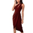 thumbnail image 2 of VISgogo Vestido sin mangas para mujer con un hombro Decoración hueca Estilo elegante Ropa de verano VISgogo moda, 2 of 9