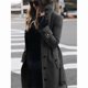 thumbnail image 2 of Autumn Winter Woolen Coat Women's Slim Fit Cardigan Large Coat Women Long Sleeve Single Breasted Stand Collar Woolen Coat, 2 of 4