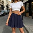thumbnail image 2 of Bovxnpu Women's Mini Skirt Casual High Waisted Elastic Waist Stretchy Flare Skirts, 2 of 8