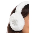 thumbnail image 4 of HDE Women's Fuzzy Faux Fur Earmuffs with Rhinestone Charms White Snowflake Charm, 4 of 6
