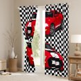 thumbnail image 3 of Manfei Red Racing Car Curtains Pack of 2 (42x84 Each) for Boys, Black White Checkered Buffalo Curtains Blackout, Extreme Sport Bedroom Curtains, Window Curtains Decor, 3 of 6