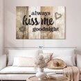 thumbnail image 2 of Elephant Stock Kiss Me Goodnight Typography Wall Sign Wall Art - Horizontal Canvas Wall Art - Living Room Wall Decor - Wall Signs Canvas - Black And Beige Decor - 48" x 32", 2 of 4