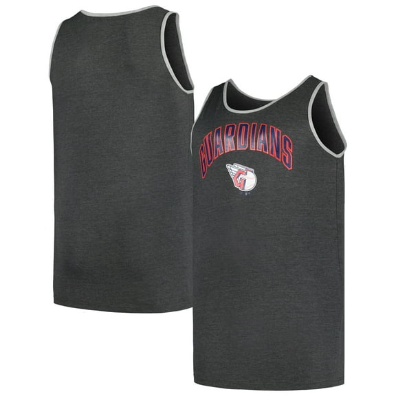 Men's Profile Heather Charcoal Cleveland Guardians Big & Tall Arch Over Logo Tank Top