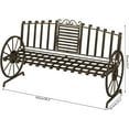 thumbnail image 3 of Outdoor Garden Bench, garden bench with Backrest & Armrests, Patio Park Bench, 3 of 6