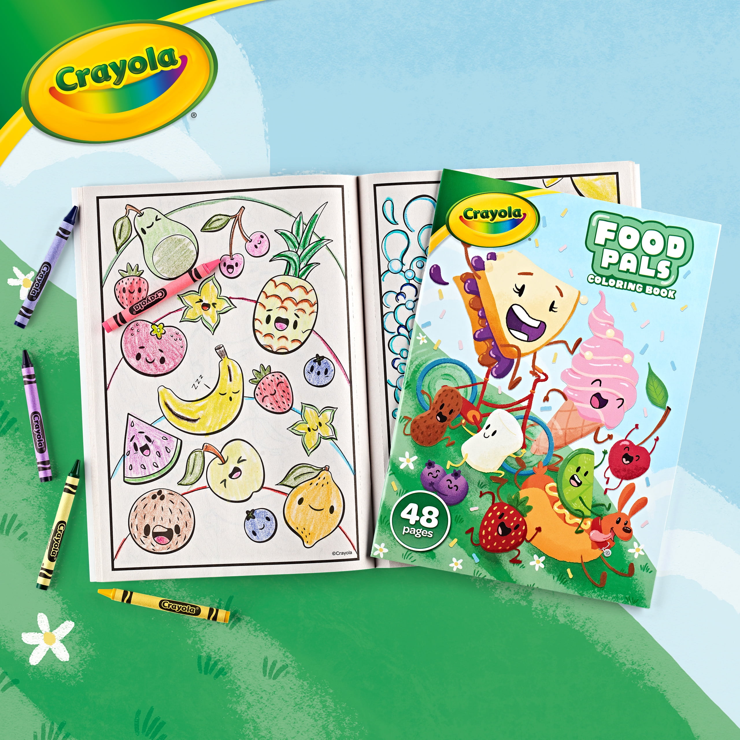 Crayola Food Pals, 48 Page Coloring Book, Gift for Kids