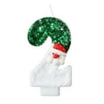 thumbnail image 1 of Xihbxyly Vela de Papá Noel Verde y Blanca con Diseño de Muñeco de Nieve y Sombrero Rojo, Hecha a Mano con Polvo Brillante, Empaque de Pet Transparente, Decoración Navideña, Tamaño 4 X 7,5 Cm, 1 of 5